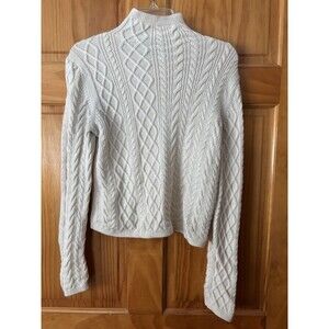 & Other Stories Knit Turtleneck Cable Knit Wool Sweater Cream Size S